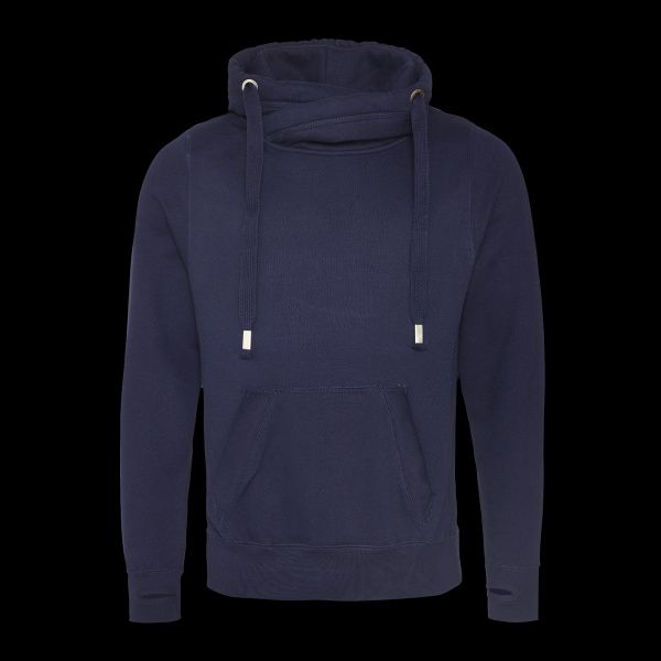Men's Heavyweight Cross Over Neck Hooded Sweatshirt Thumbnail