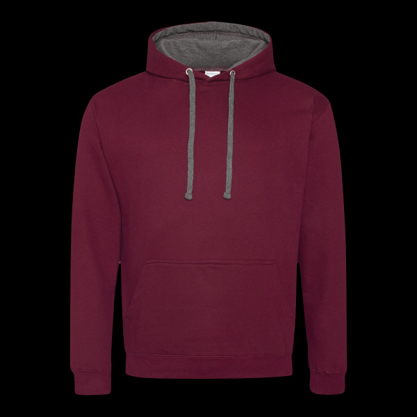 Adult Midweight Varsity Contrast Hooded Sweatshirt Thumbnail